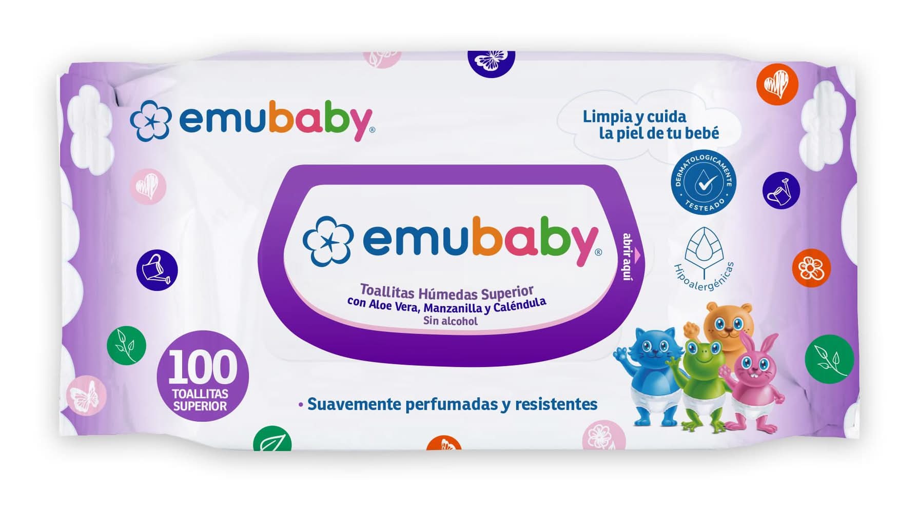 Emubaby · Toallitas húmedas premium sin alcohol (100 un)