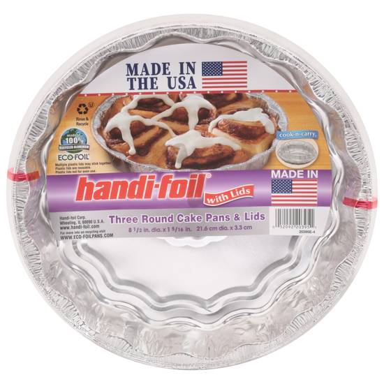 Handi-Foil Round Cake Pans & Lids (3 ct)