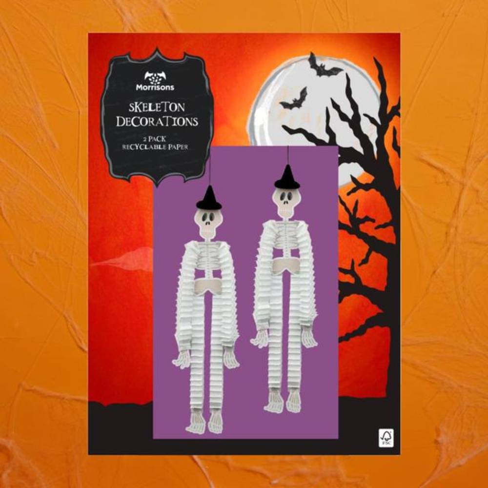 Morrisons Halloween Paper Skeletons 2pk