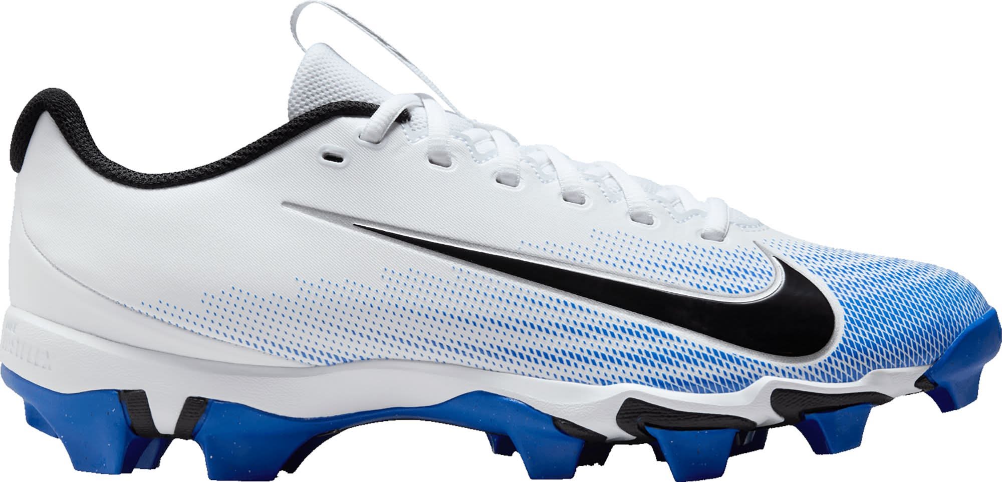 Nike Vapor Shark 3 Football Cleats (White/Black/Blue, 8.0)