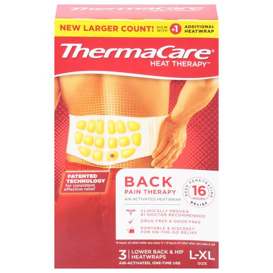 Thermacare Heat Therapy Lower Back & Hip Heatwraps ( l-xl) (3 ct)