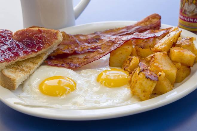 Order Two Eggs & Bacon food online from Bob And Edith'S Diner store, Alexandria on bringmethat.com