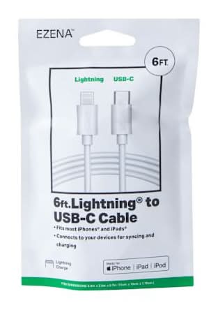 Ezena™ Lighting® To USB-C Cable 72in White
