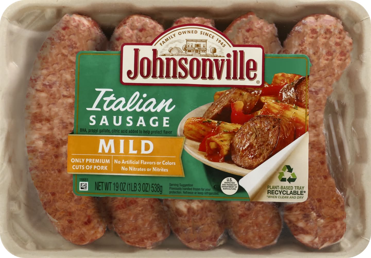 Johnsonville Italian Sausage, Mild (19 oz, 5 ct)