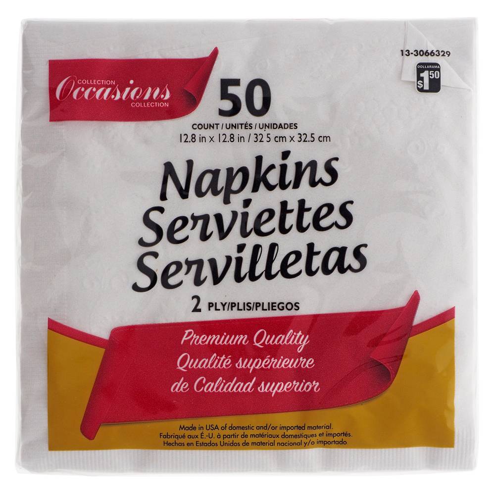 Assorted Lunch Napkins, 50 Pack