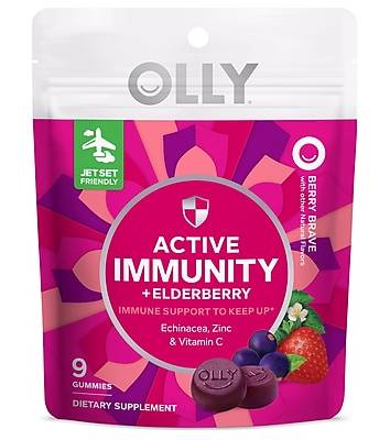 OLLY Active Immunity Vitamin Gum, Berry Brave, 9/Pack (46296)