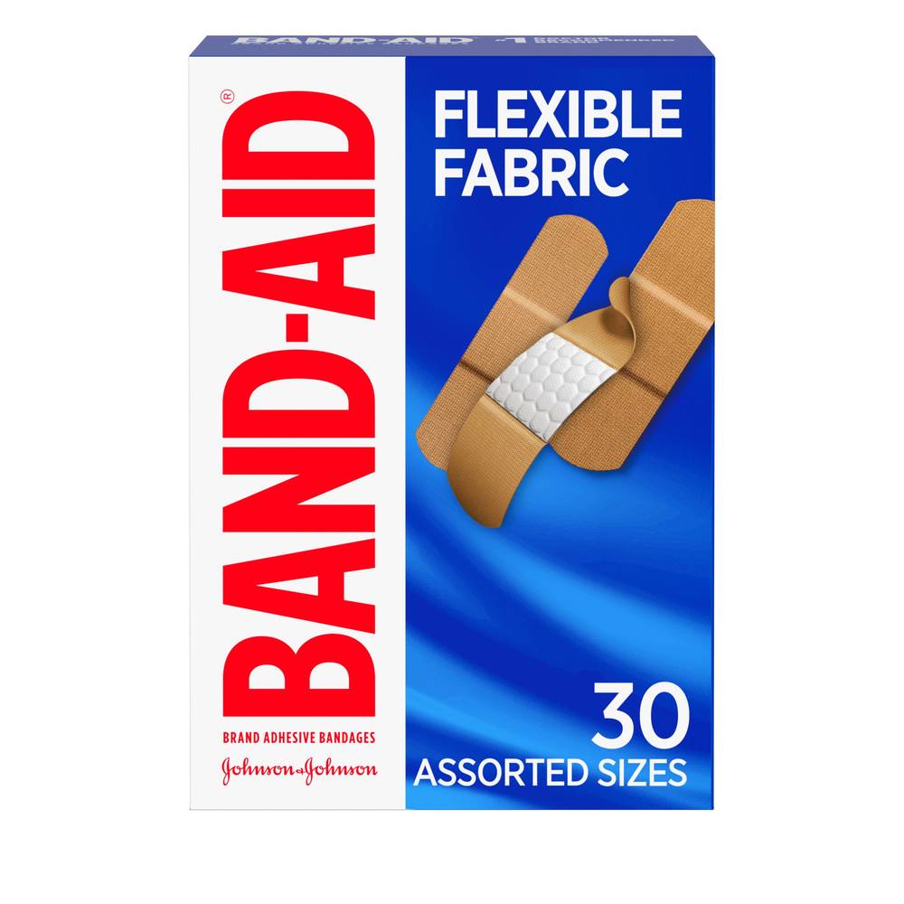 Band-Aid Flexible Fabric Bandages, Assorted (30 ct)
