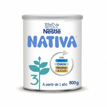 Preparado lácteo infantil de crecimiento desde 1 año en polvo Nestlé Nativa 3 lata 800 g.