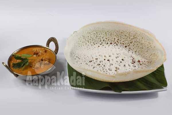 AAPPAM WITH CHICKEN CURRY