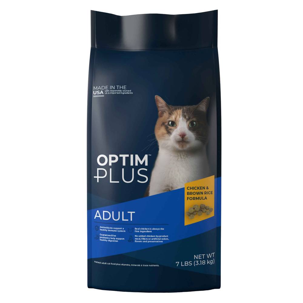 OptimPlus Adult Chicken & Brown Rice Formula Dry Cat Food (112 oz)