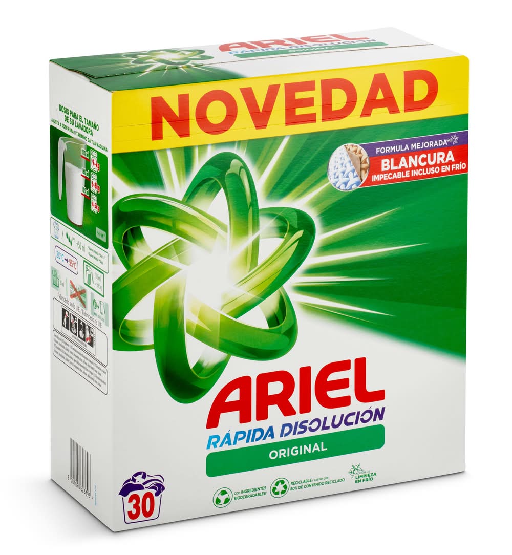 Detergente Máquina En Polvo Original Ariel Caja 30 Lavados