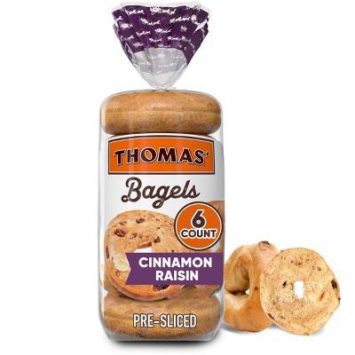 Thomas' Cinnamon Raisin Pre-Sliced Bagels (4 oz, 6 ct)