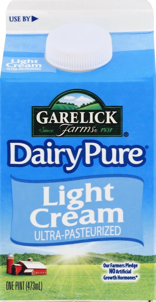 Garelick Farms Dairy Pure Ultra-Pasteurized Light Cream