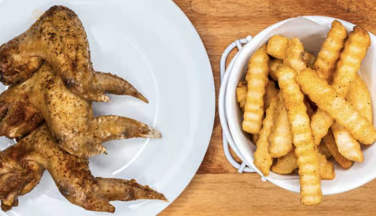10 Whole Wings with Fries & Free Can Drink