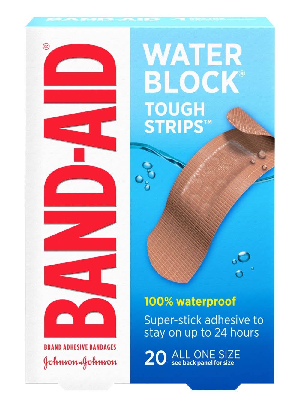 Band-Aid Water Block Tough Strips Waterproof Bandages (1.6 oz, 20 ct)
