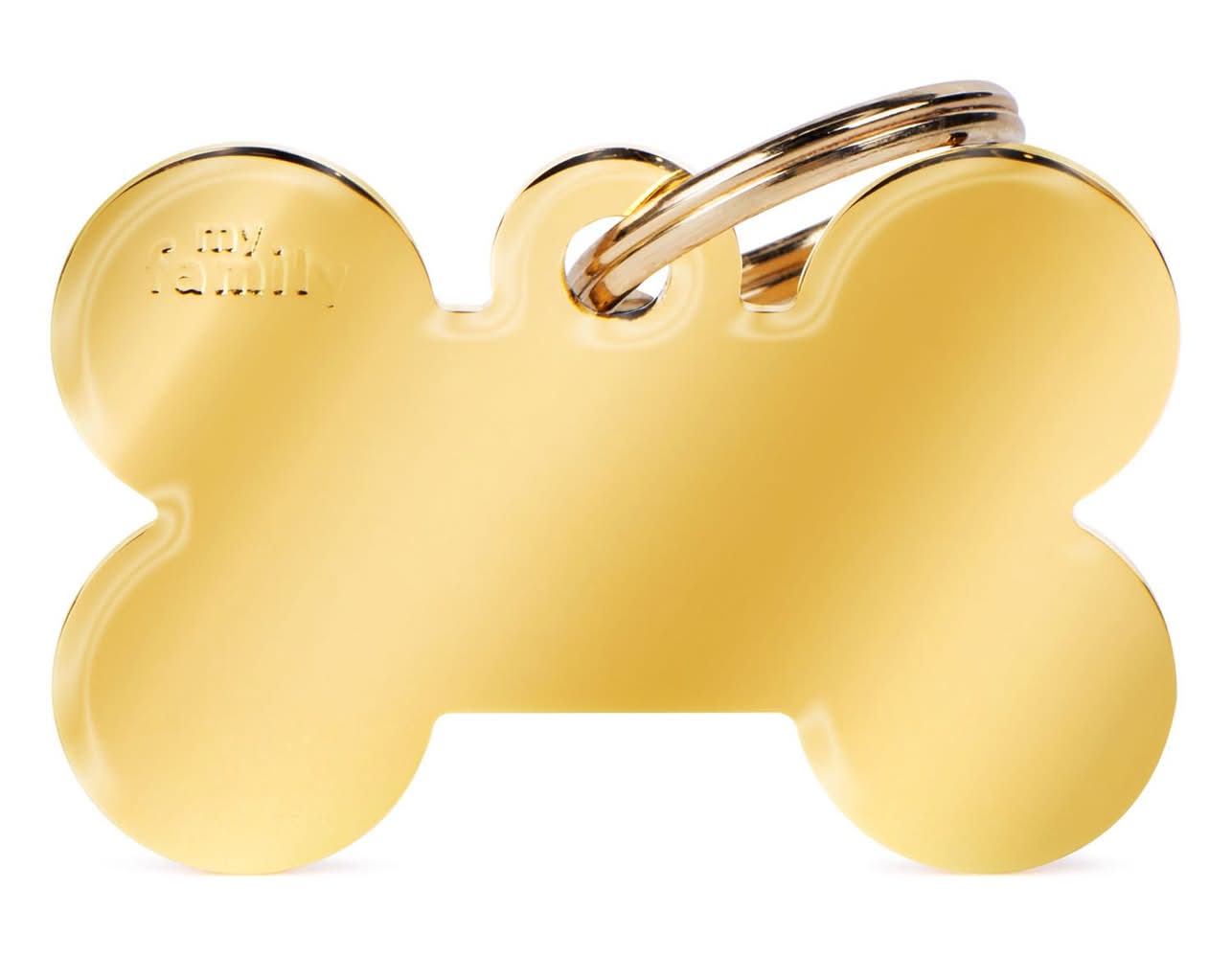 MyFamily Gold Plated Brass Bone ID Tag, Small