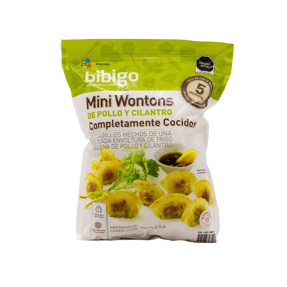 Bibigo mini wonton con pollo y cilantro