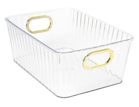 Storage Bin Small Gold Handle