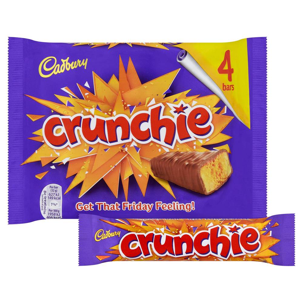 Cadbury Crunchie Multipack Chocolate Bar x4 128g