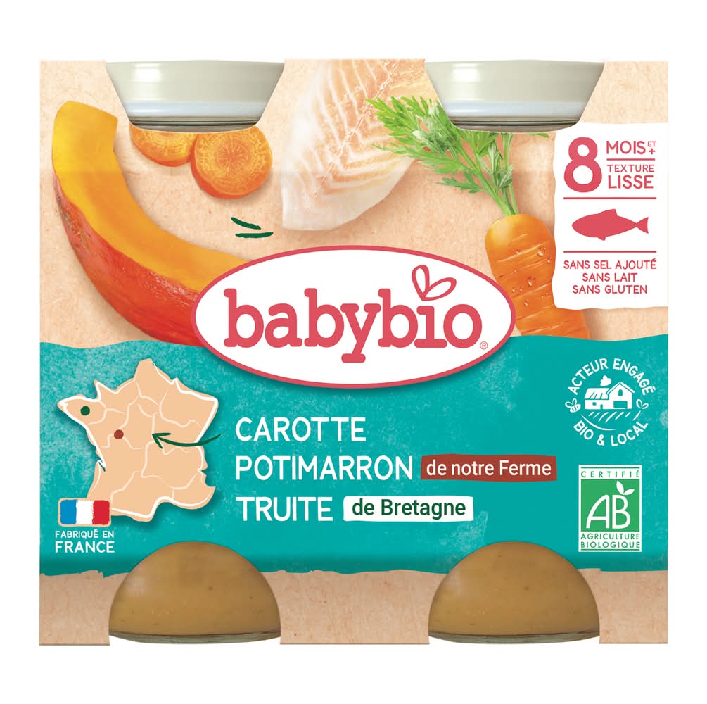 Babybio - Carotte potimarron de notre ferme truite de bretagne, 8 mois et + (2)