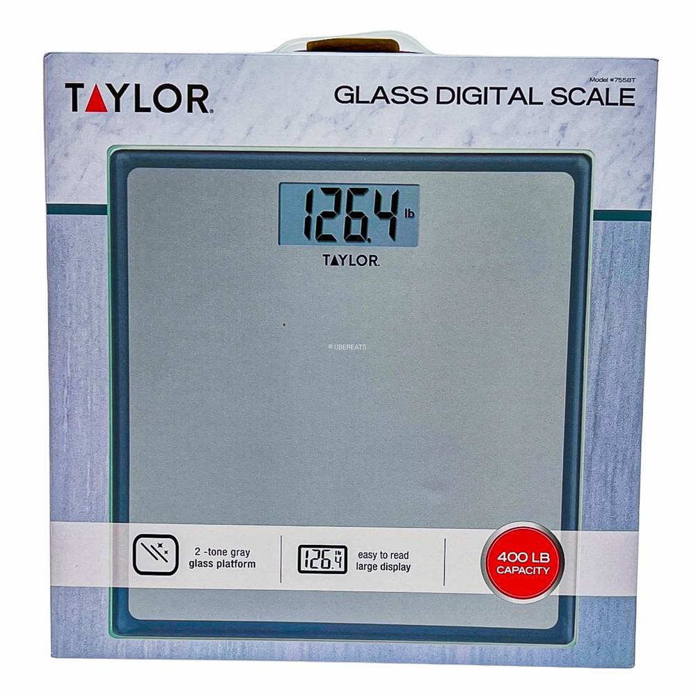 Digital Glass Bathroom Scale Gray/Silver - Taylor