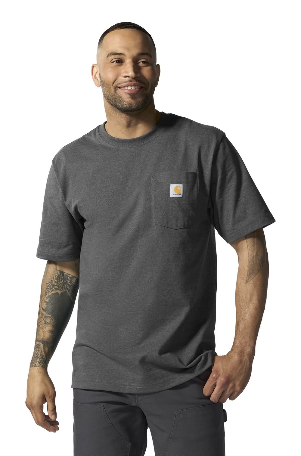 Carhartt Workwear Men's Gray Heavy weight Knit Short sleeve Solid T-shirt ( XL )