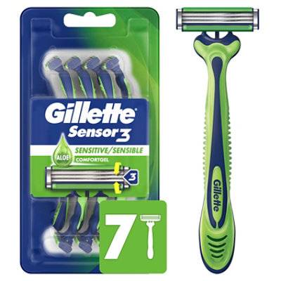 Gillette Sensor3 Sensitive Men's Disposable Razor (7 ct)