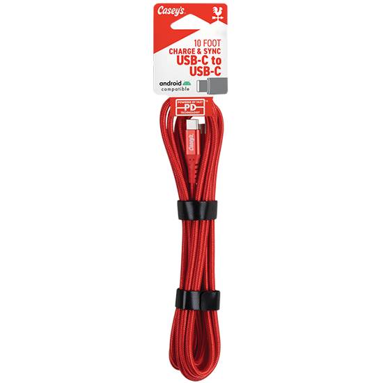 Casey's 10FT Braided USB C-C Cable Assorted