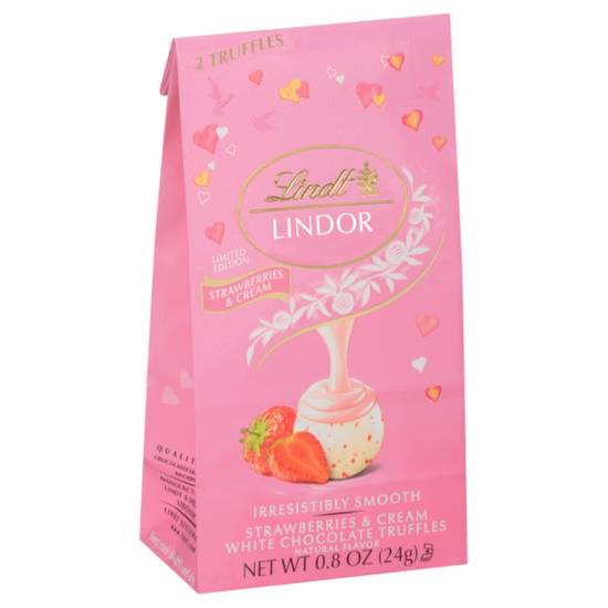 Order Lindt LINDOR Valentine's Strawberries and Cream White Chocolate Candy Truffles Mini Bag, 0.8 oz. Bag food online from CVS store, VIENNA on bringmethat.com