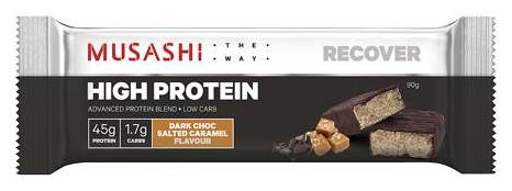 Musashi High Protein Salted Caramel Bar 90g
