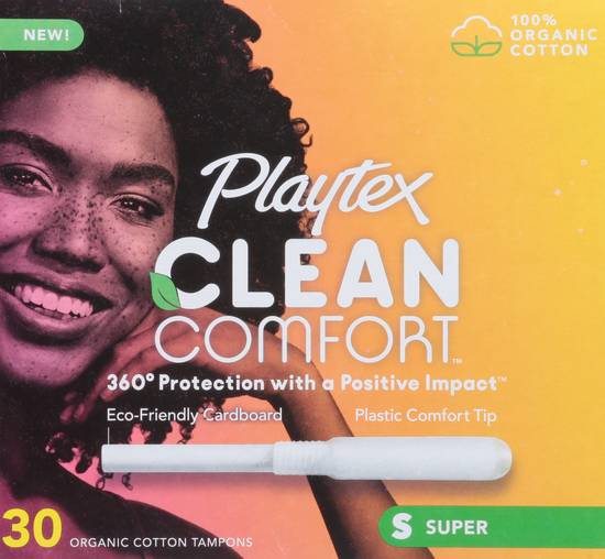 Playtex Clean Comfort 100% Organic Cotton Tampons (30 ct)