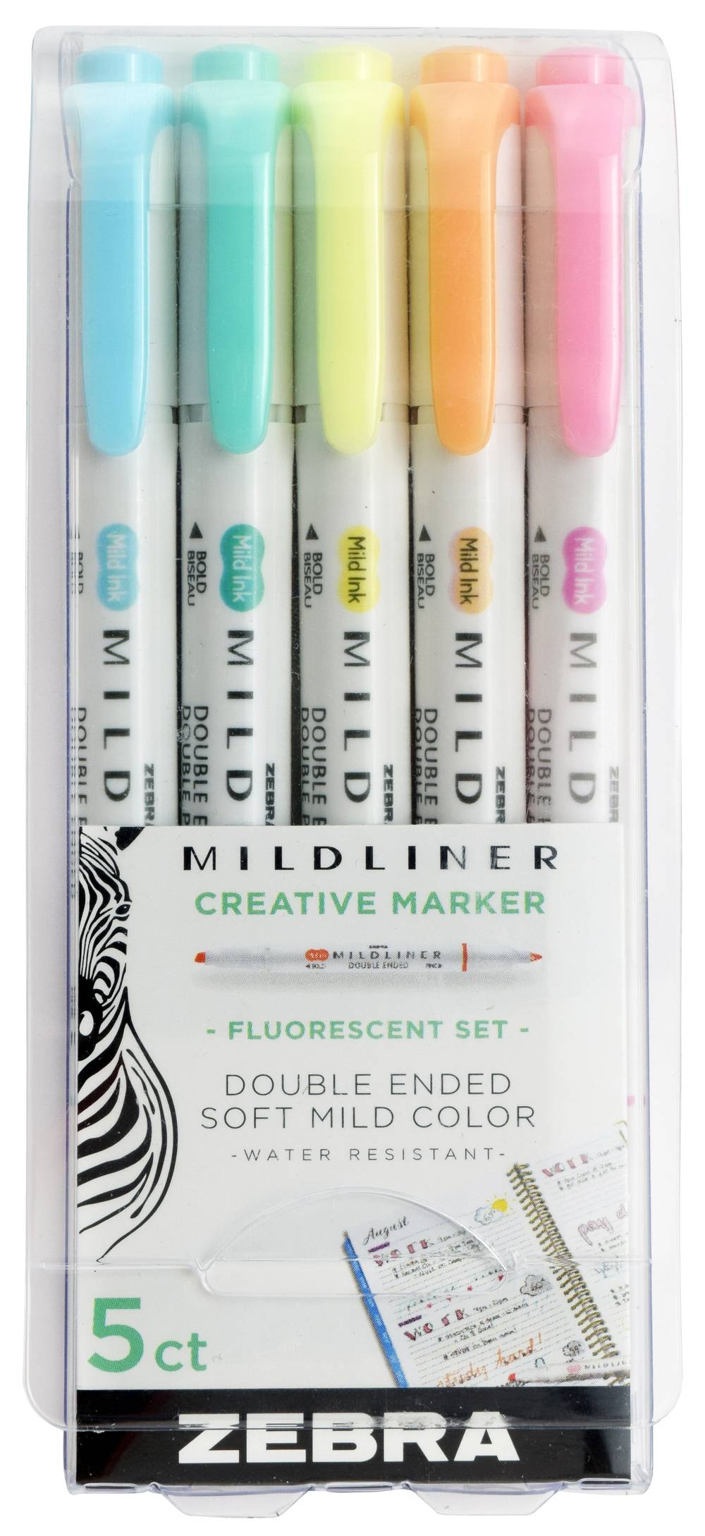 Zebra Mildliner Double Ended Highlighter Pens ( assorted fluorescent)
