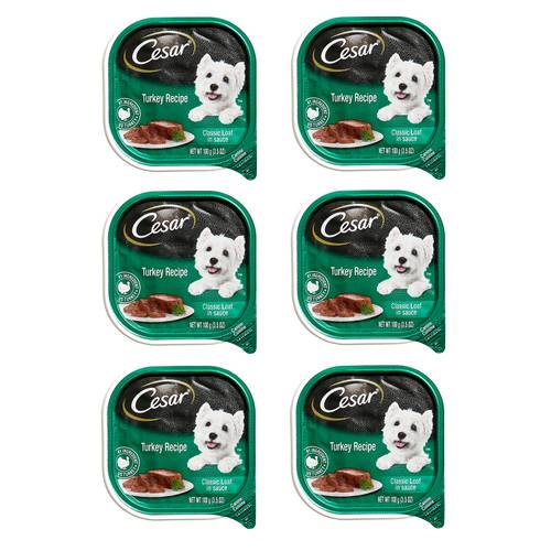 6 Ct Cesar Cuisine Turkey Wet Dog Food 3.5oz