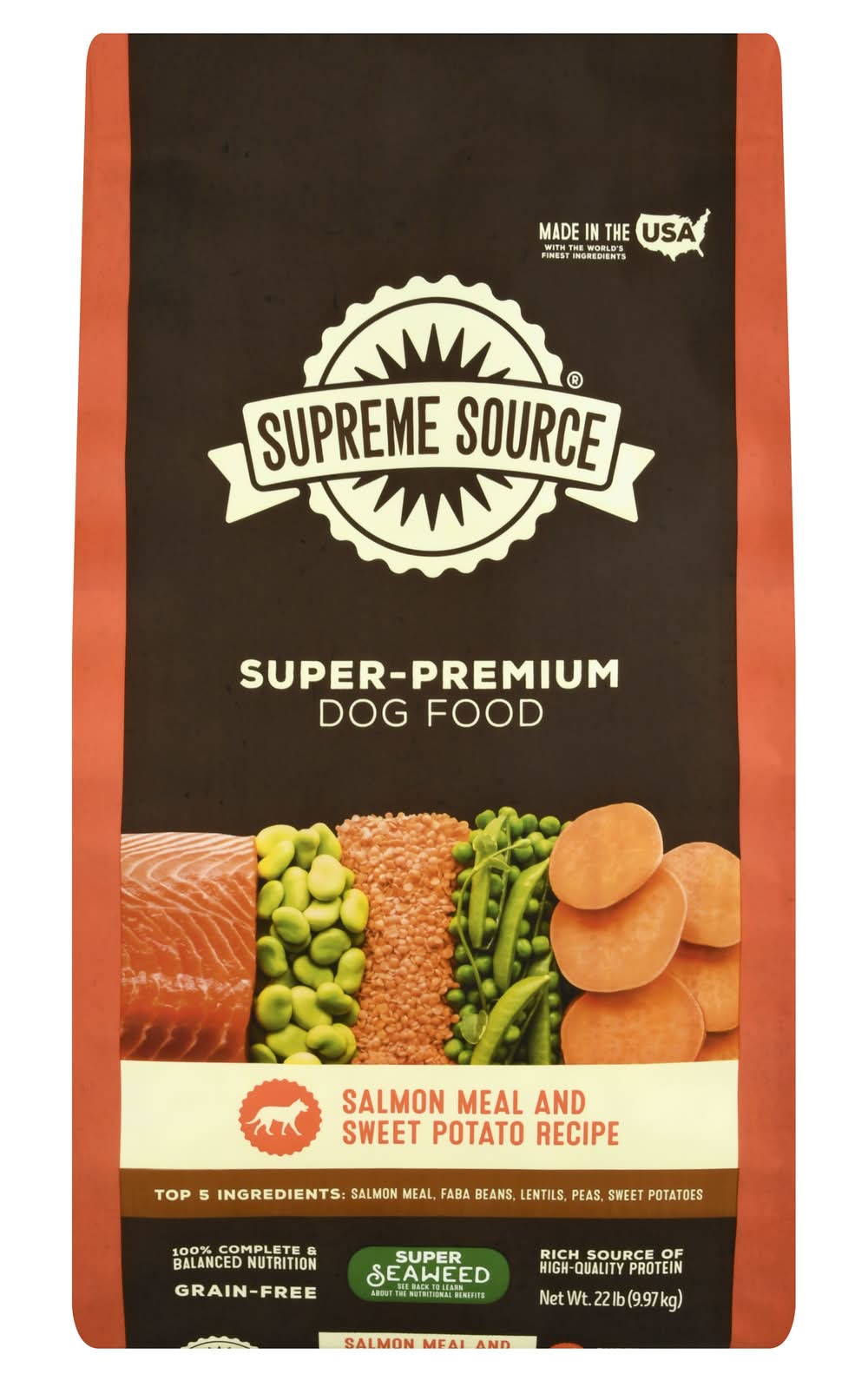 Supreme Source Super Premium Dry Dog Food, Salmon Meal & Sweet Potato (22 lbs)