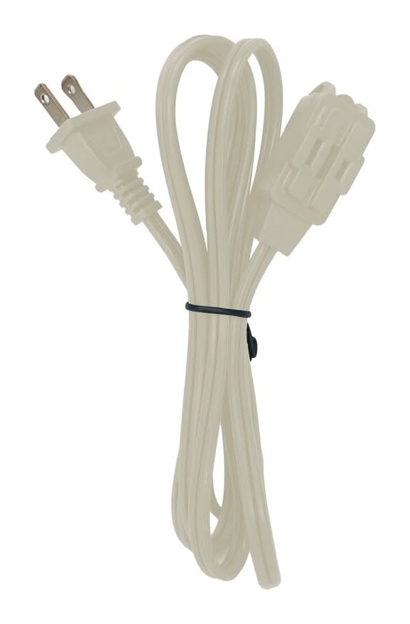3-Outlet Indoor Polarized Extension Cord, 6 ft, White