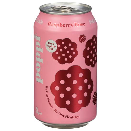 Poppi Raspberry Rose Prebiotic Soda (12 fl oz)