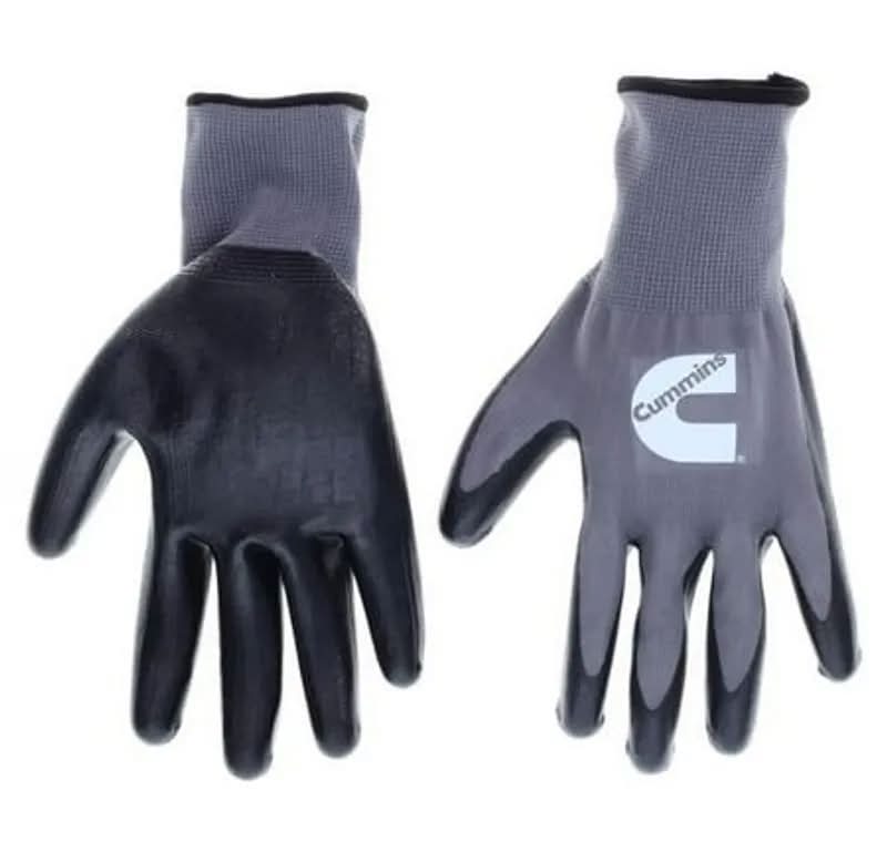 Cummins Mens Size Large Black/Gray Non-Slip Palm Work Gloves