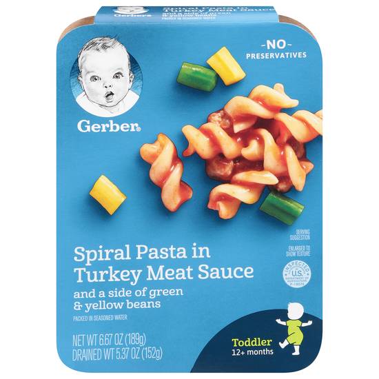 Gerber Mealtime For Toddler Spiral Pasta in Turkey Meat Sauce (6.7 oz)