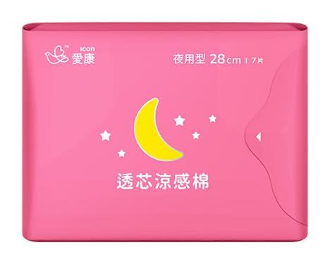 愛康透芯涼感棉夜用型28cm 7片