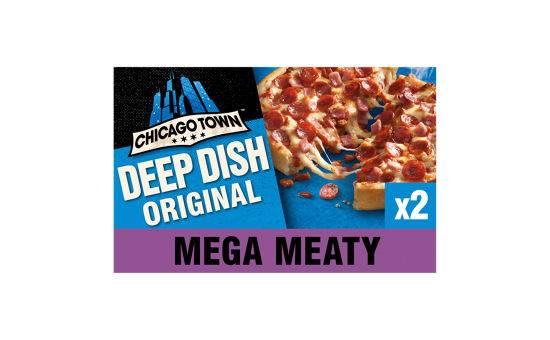 Frozen Chicago Town Fully Loaded Deep Dish Mega Meaty Pizzas 2x157g