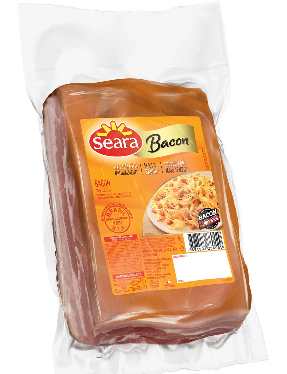 Seara Bacon pedaço (Embalagem: 1,1 kg aprox)