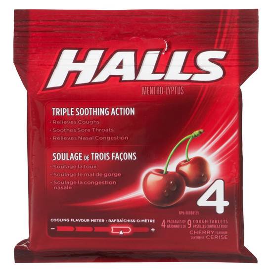 Halls Cherry Flavor Mento-Lyptus (4 ct)
