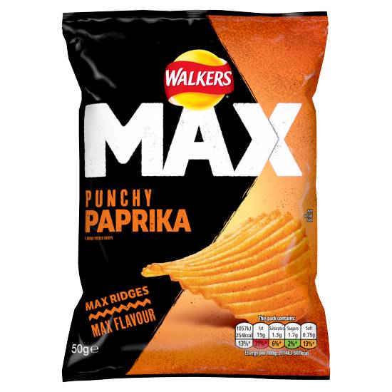 Walkers Max Punchy Paprika Crisps (50g)