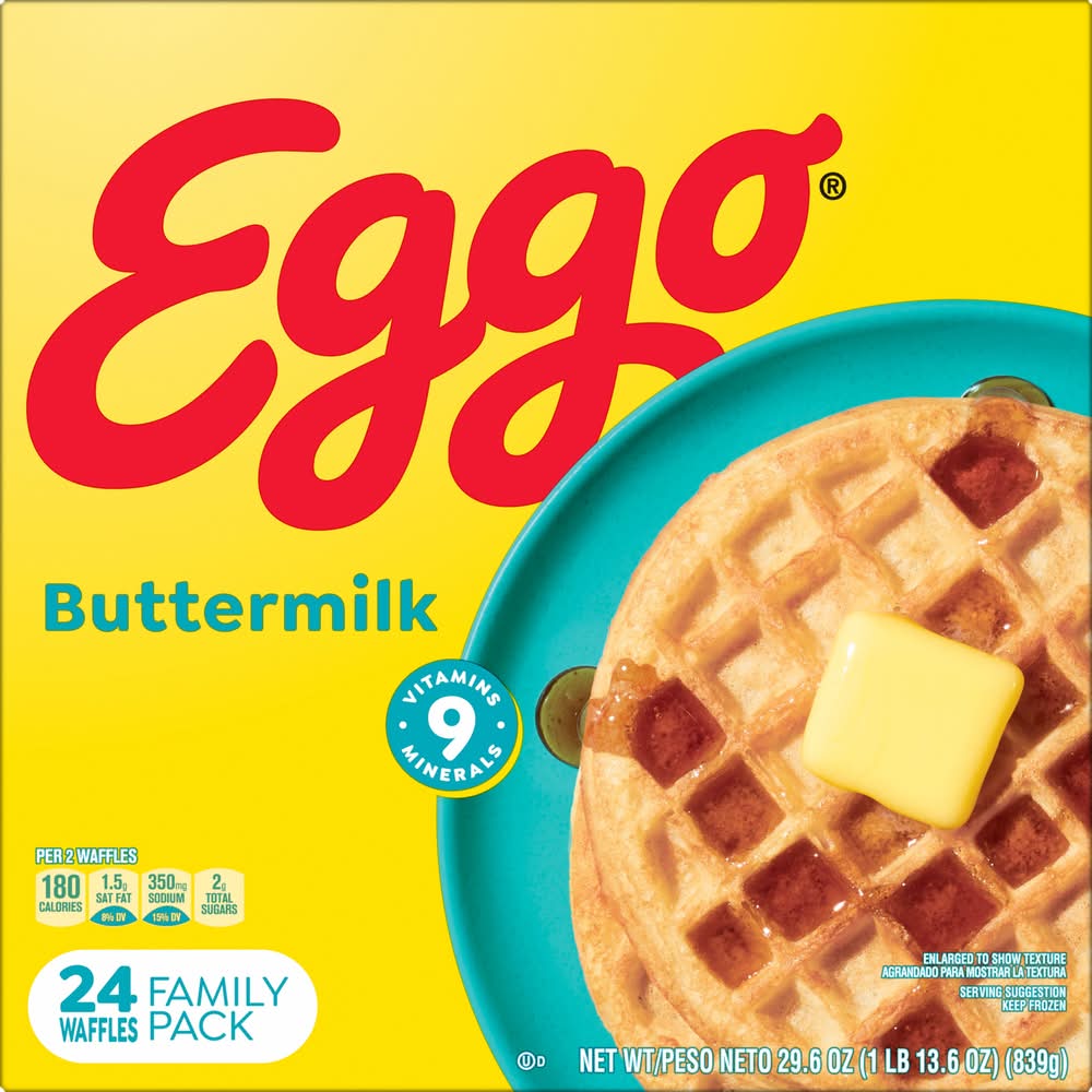 Eggo Waffles Family pack, Buttermilk (29.6 oz, 24 ct)