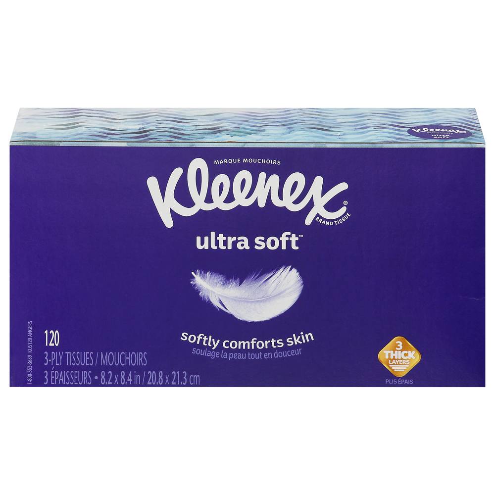 Kleenex Ultra Soft 3 Ply Tissues (120 ct)