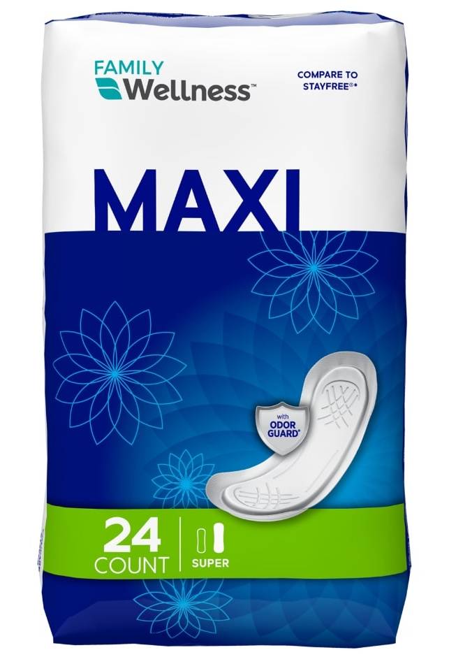 Family Wellness Ultra Thin Maxi Pads With Flexi Wings, Size 5 (24 ct)