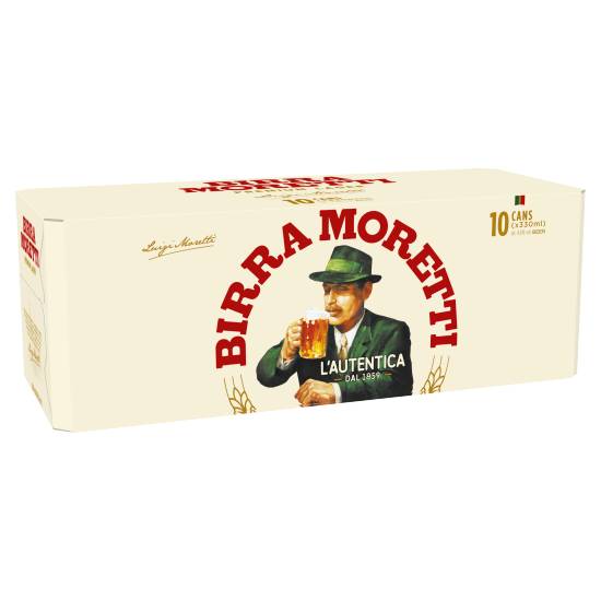 Birra Moretti Premium Lager Beer (10 pack, 330 ml)