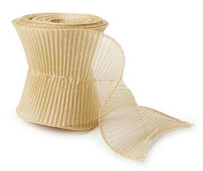 5" x 15' Champagne Crinkle Ribbon