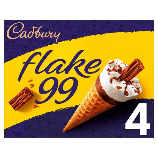 Cadbury Flake 99 Ice Cream Cones x4 125ml