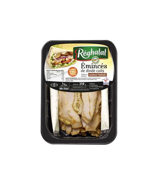 Réghalal - Émincés de dinde cuits et deux sachets de sauce blanche